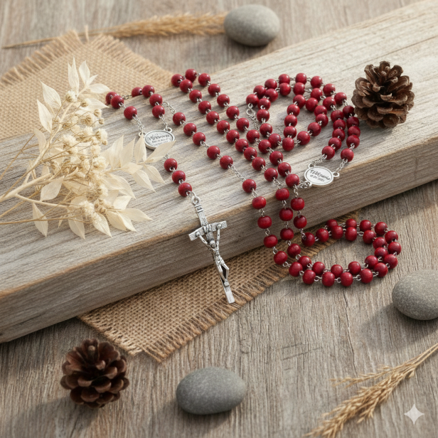 Różaniec drewniany pachnący 8 mm z grawerem – personalizowany