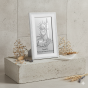 Obrazek srebrny na Komunię – Motyw Eucharystyczny IHS 9×15 cm | SILVER COMMUNIO™