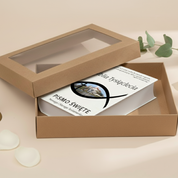 pudełko KRAFT - Biblia Tysiąclecia Pallottinum – Pismo Święte Starego i Nowego Testamentu z personalizowanym nadrukiem UV