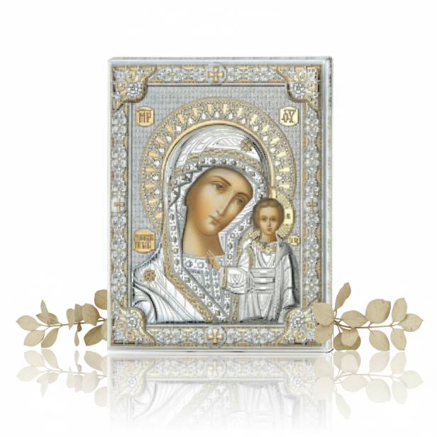Srebrna Ikona Madonna Kazańska– symbol opieki i Bożej łaski | ICONA SACRA™ Silver