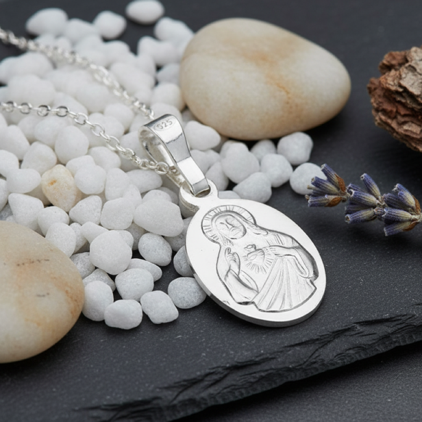 Jezus Miłosierny na medaliku szkaplerznym