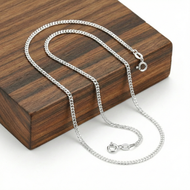 Łańcuszek srebrny PANCERKA – klasyczny splot, próba 925