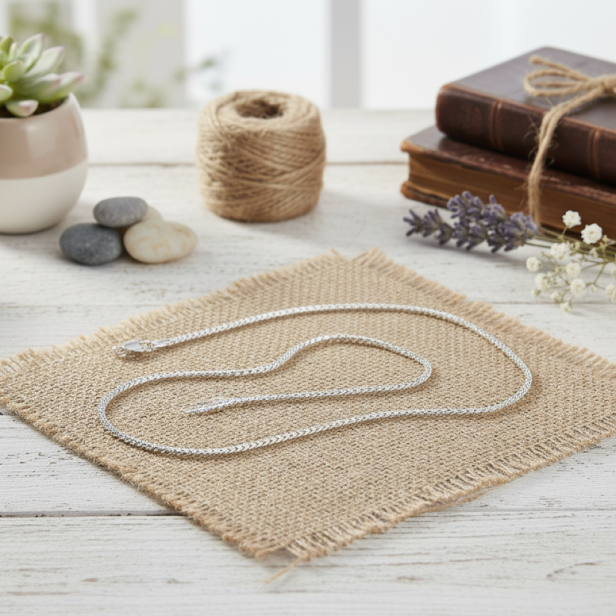 Łańcuszek srebrny PANCERKA – klasyczny splot, próba 925