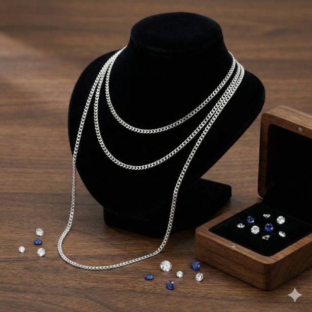 Łańcuszek srebrny PANCERKA – klasyczny splot, próba 925