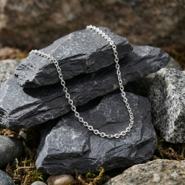 Łańcuszek srebrny ANKIER – delikatny splot, próba 925