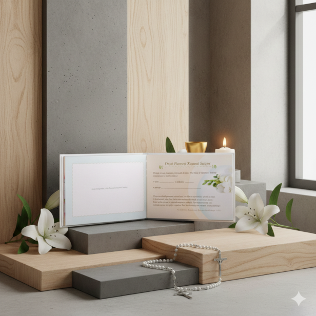 Pamiątka Pierwszej Komunii Świętej dla chłopca z grawerem