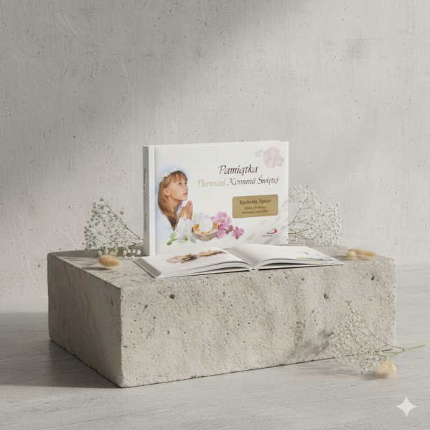 Pamiątka Pierwszej Komunii Świętej dla dziewczynki z grawerem