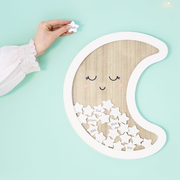 Drewniana księga gości - Słodki księżyc - 38,5x30cm