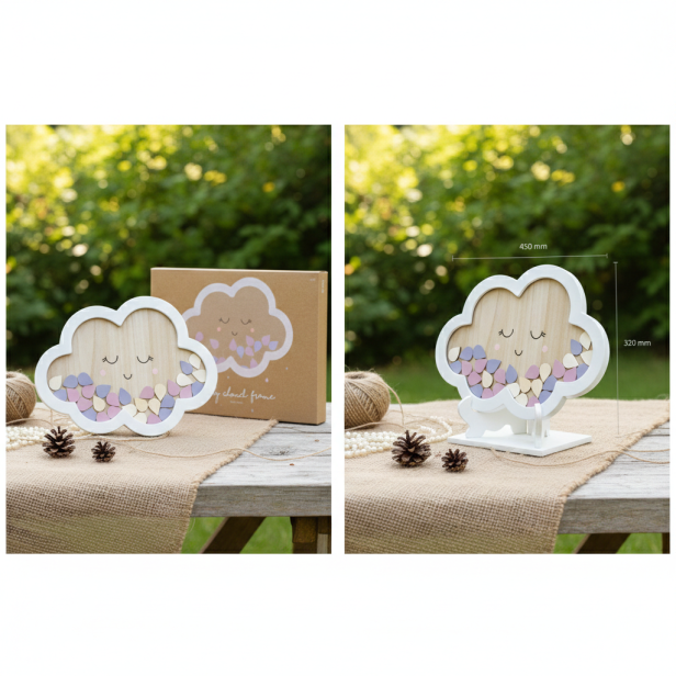 Drewniana księga gości „Chmurka” | Pamiątka uroczystości 30,5×43 cm