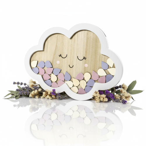 Drewniana księga gości „Chmurka” | Pamiątka uroczystości 30,5×43 cm