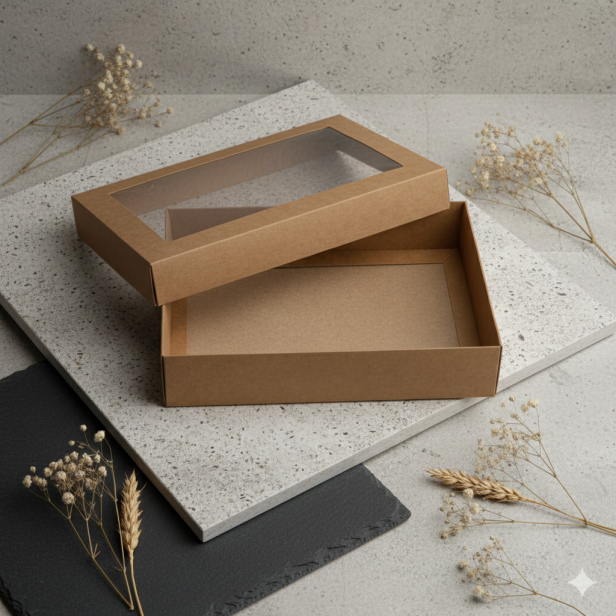 pudełko KRAFT z okienkiem