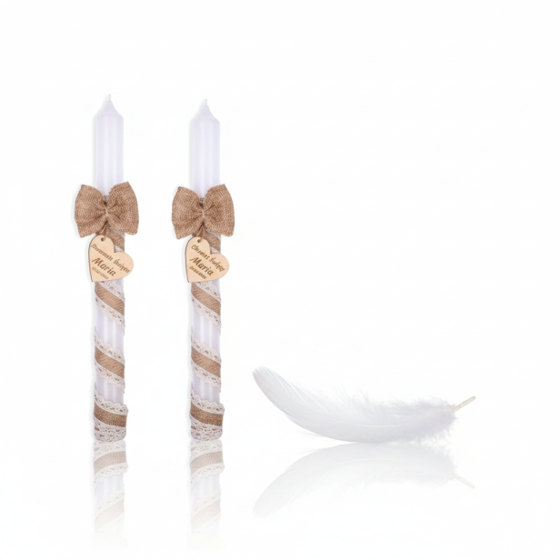 EKO świeca ♻ – jutowa koronka | Linia EKO Light® – Pamiątka Gromnica