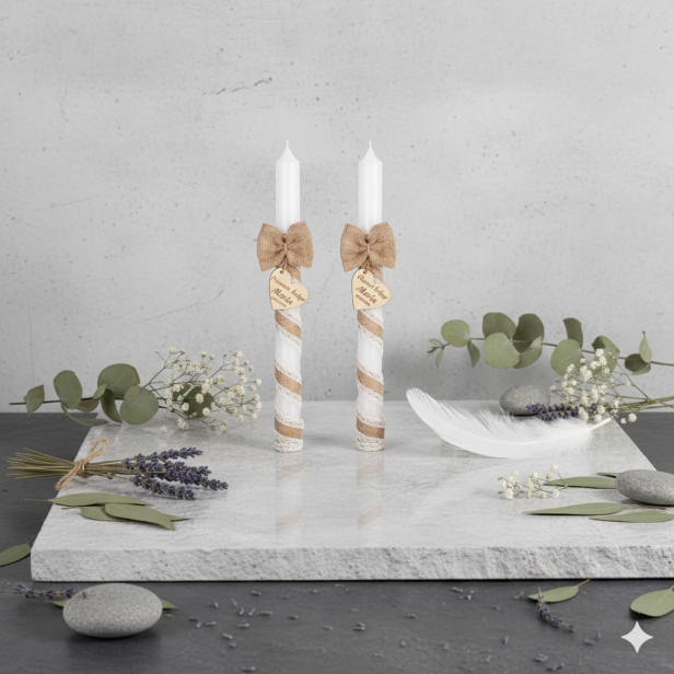 EKO świeca ♻ – jutowa koronka | Linia EKO Light® – Pamiątka Gromnica