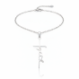 Naszyjnik z napisem Faith i krzyżykiem – stal nierdzewna (Stainless Steel)