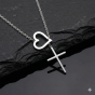Naszyjnik Serce z Krzyżem – symbol miłości i wiary | Stainless Steel