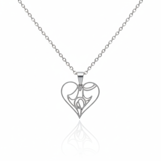 Naszyjnik Święta Rodzina w Sercu – miłość, jedność i wiara | Stainless Steel