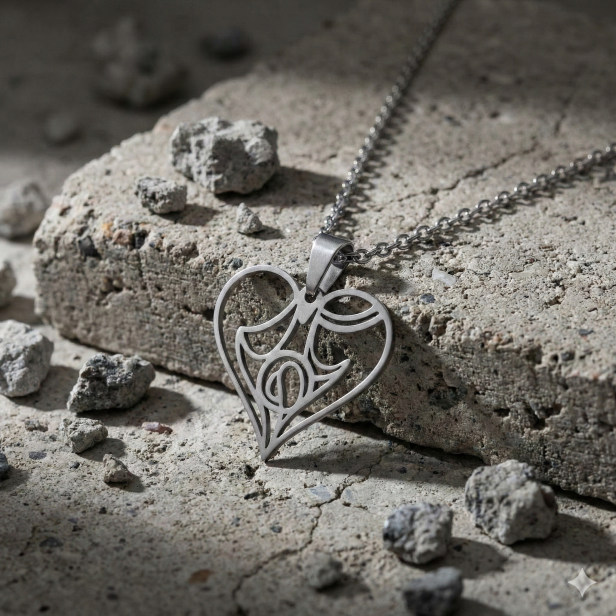 Naszyjnik Święta Rodzina w Sercu – miłość, jedność i wiara | Stainless Steel