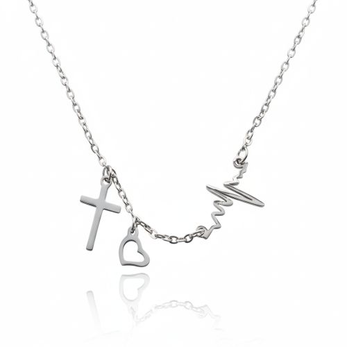 Naszyjnik Wiara • Nadzieja • Miłość – ponadczasowe wartości | Stainless Steel