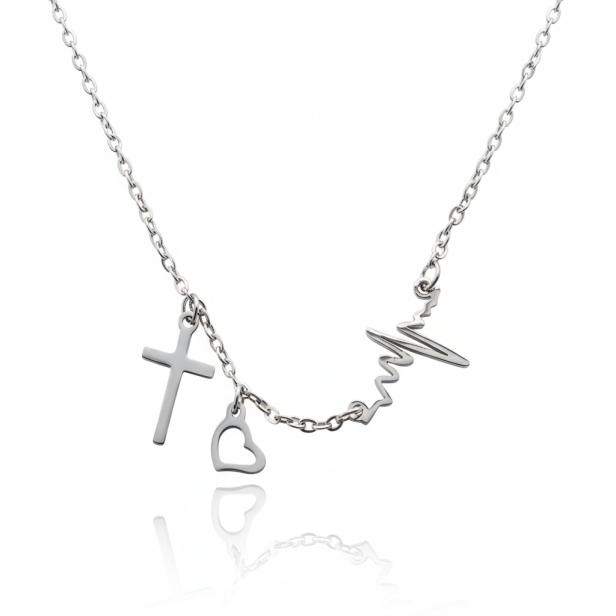 Naszyjnik Wiara • Nadzieja • Miłość – ponadczasowe wartości | Stainless Steel