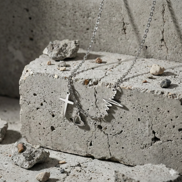 Naszyjnik Wiara • Nadzieja • Miłość – ponadczasowe wartości | Stainless Steel