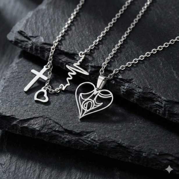 Naszyjnik Wiara • Nadzieja • Miłość – ponadczasowe wartości | Stainless Steel