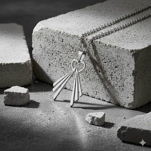 Naszyjnik Serce Jezusa – Jezus Miłosierny (Merciful Heart) | Stainless Steel