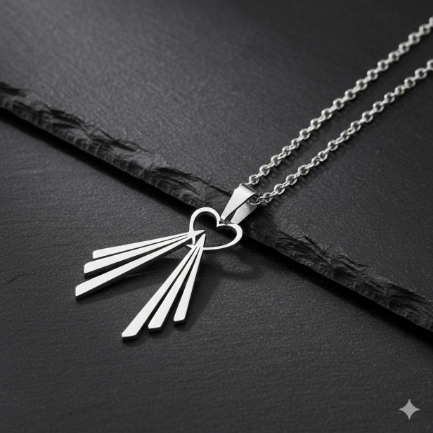 Naszyjnik Serce Jezusa – Jezus Miłosierny (Merciful Heart) | Stainless Steel