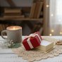 Etui z Kokardką na prezent – Czerwone z kremową wstążką, eleganckie pudełko jubilerskie