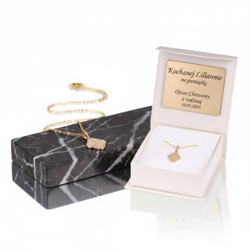 Złoty medalik Szkaplerzny Matka Boska z łańcuszkiem pr. 585 – personalizowana pamiątka wiary