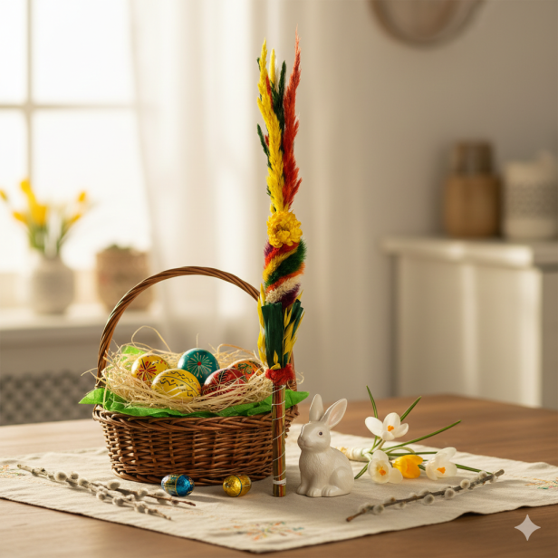 Palma Wielkanocna z naturalnego suszu – 35 cm | Łąki Lubelszczyzny