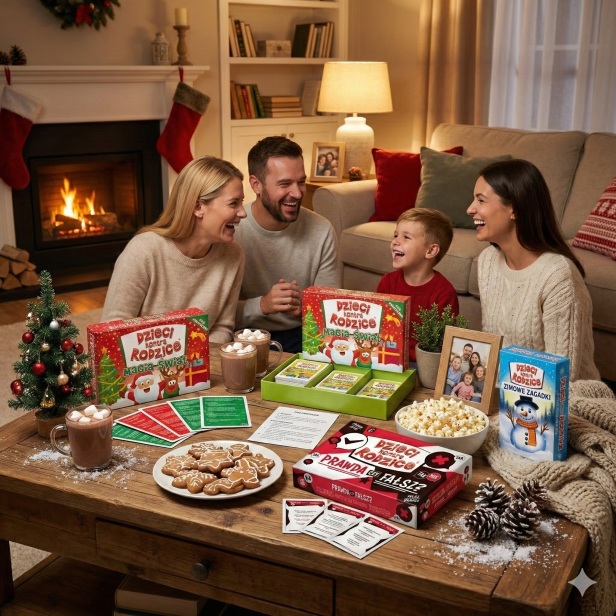 Dzieci kontra Rodzice Zimowe zagadki - gra rodzinna edukacyjna