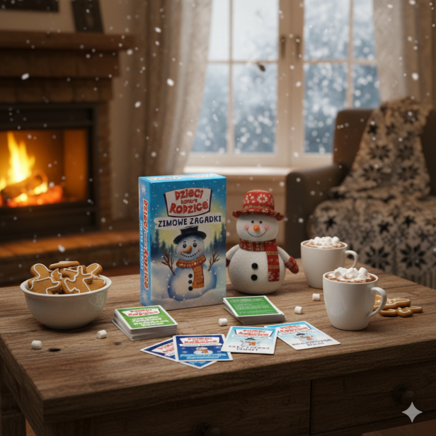 Dzieci kontra Rodzice Zimowe zagadki - gra rodzinna edukacyjna
