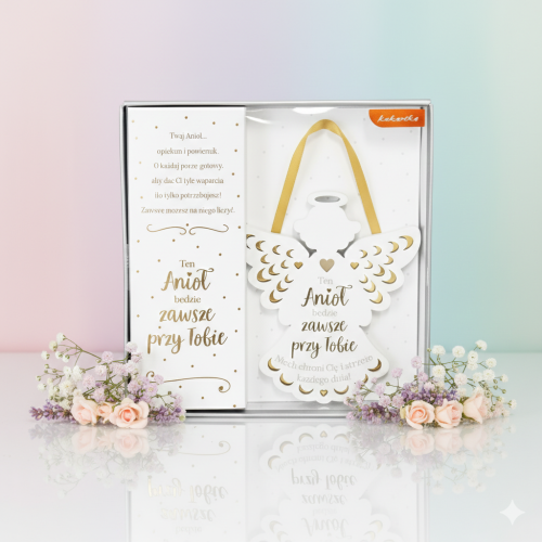 Zawieszka ANIOŁ „Zawsze przy Tobie” – pamiątka z przesłaniem