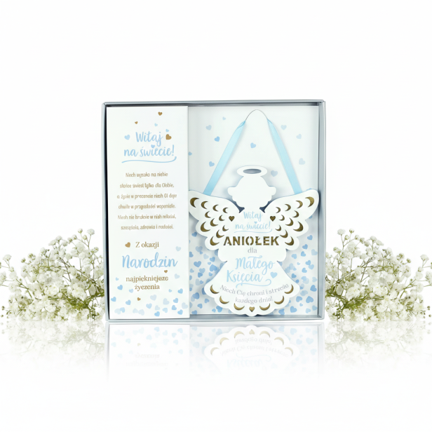 Zawieszka ANIOŁ „Narodziny Księcia” – Pamiątka narodzin chłopca