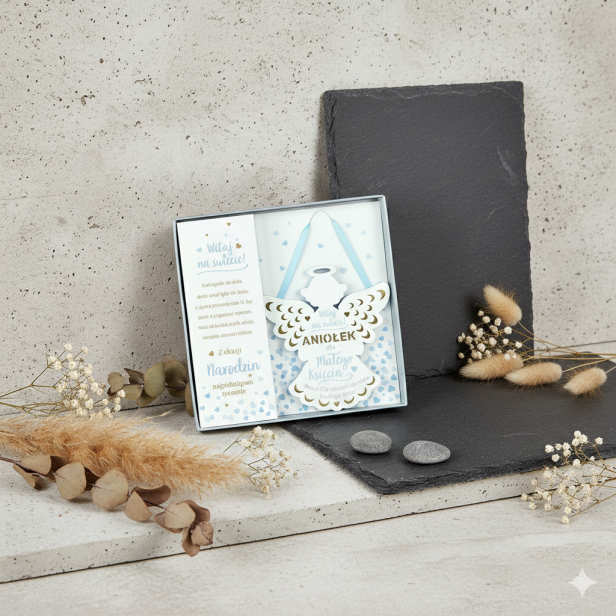 Zawieszka ANIOŁ „Narodziny Księcia” – Pamiątka narodzin chłopca