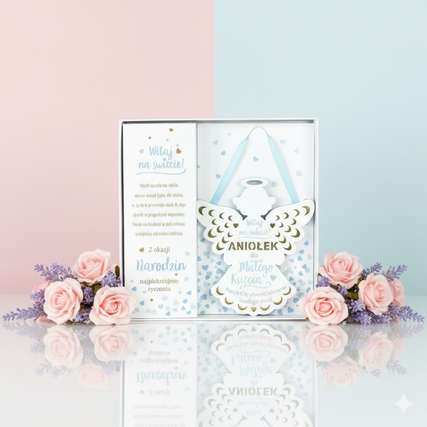 Zawieszka ANIOŁ „Narodziny Księcia” – Pamiątka narodzin chłopca