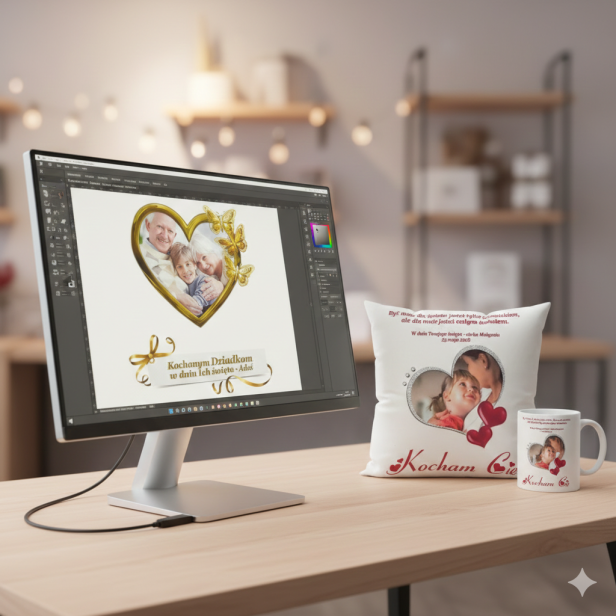 Poduszka 40×40 ze zdjęciem i dedykacją – personalizowana pamiątka