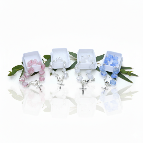 Bransoletka dziecięca „Mój pierwszy różaniec” – elegancka pamiątka Chrztu lub urodzin