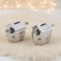 Skarbonka ARKA NOEGO posrebrzana z grawerem | Linia BABY SILVER™