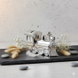 Skarbonka LOKOMOTYWA posrebrzana z grawerem | Linia BABY SILVER™