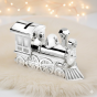 Skarbonka LOKOMOTYWA posrebrzana z grawerem | Linia BABY SILVER™