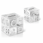 Skarbonka KOSTKA ABC posrebrzana z grawerem | Linia BABY SILVER™
