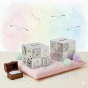 Skarbonka KOSTKA ABC posrebrzana z grawerem | Linia BABY SILVER™