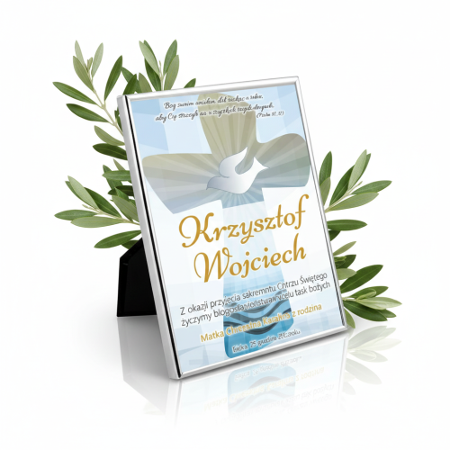 BŁĘKIT PRUSKI – Obrazek w srebrnej ramie 13x18 cm | SILVER BABY™