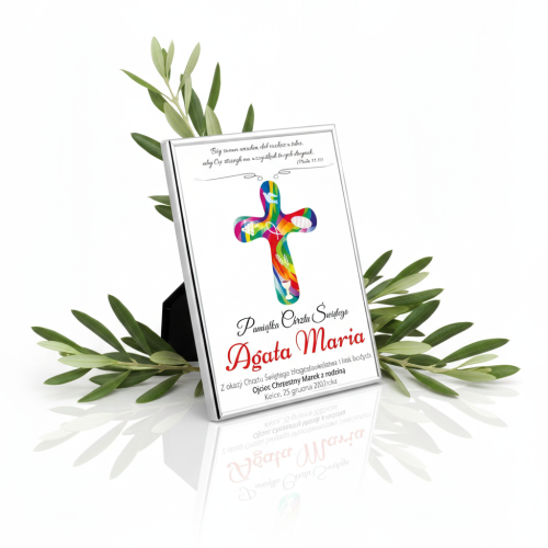 CROSS – Obrazek w srebrnej ramie 13x18 cm | SILVER BABY™