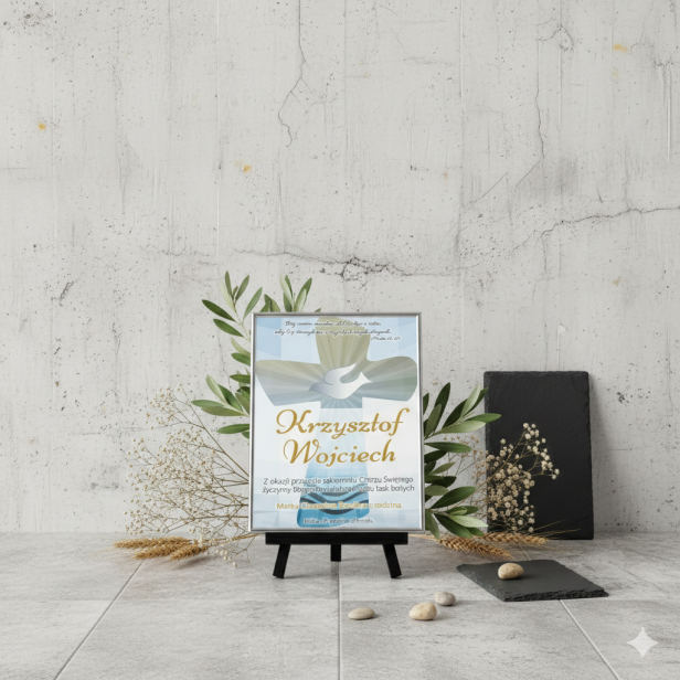 BŁĘKIT PRUSKI – Obrazek w srebrnej ramie 13x18 cm | SILVER BABY™