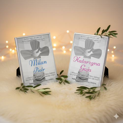 MILANO – Obrazek w srebrnej ramie 13x18 cm z personalizacją | SILVER BABY™