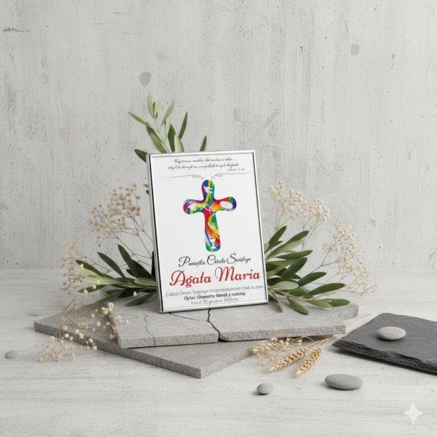 CROSS – Obrazek w srebrnej ramie 13x18 cm | SILVER BABY™