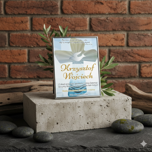 BŁĘKIT PRUSKI – Obrazek w srebrnej ramie 13x18 cm | SILVER BABY™