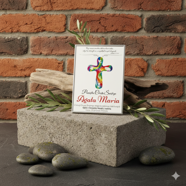 CROSS – Obrazek w srebrnej ramie 13x18 cm | SILVER BABY™